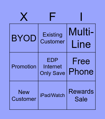 XM Bingo Card