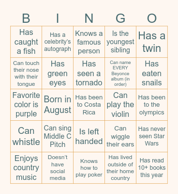 N E S T i G Bingo Card