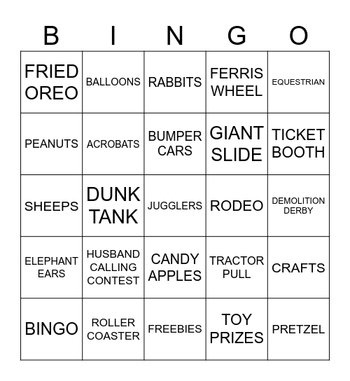 AT THE FAIRBAKING CONTEST BINGO Card