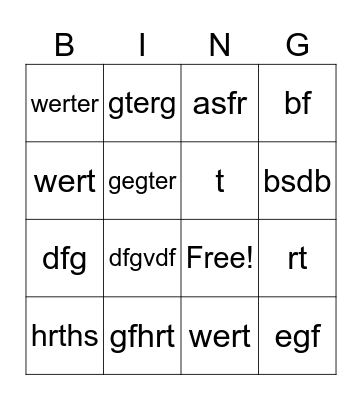 Bingo musical Bingo Card