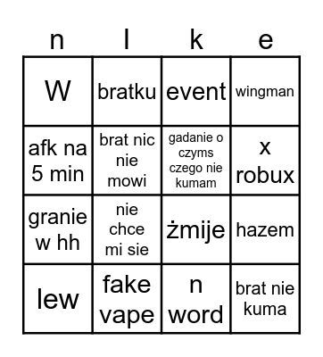 i am fr Bingo Card