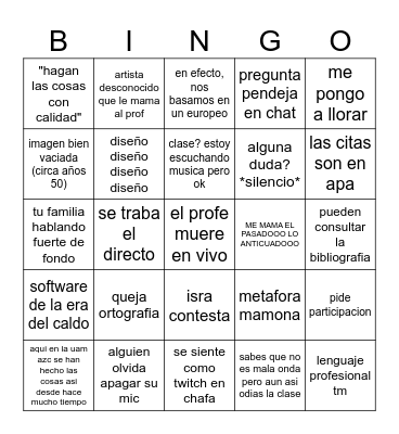 clases en linea cyad 2023 Bingo Card