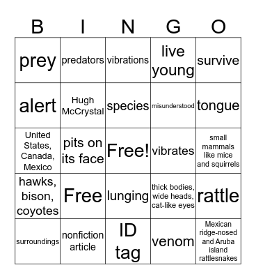 5.2.2 Rattlers! Bingo Card
