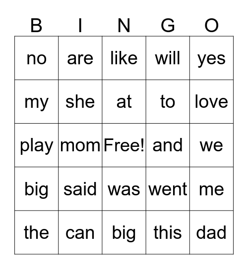 Valentine BINGO Card