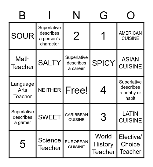 MATHO - ABOUT ME (7) Bingo Card