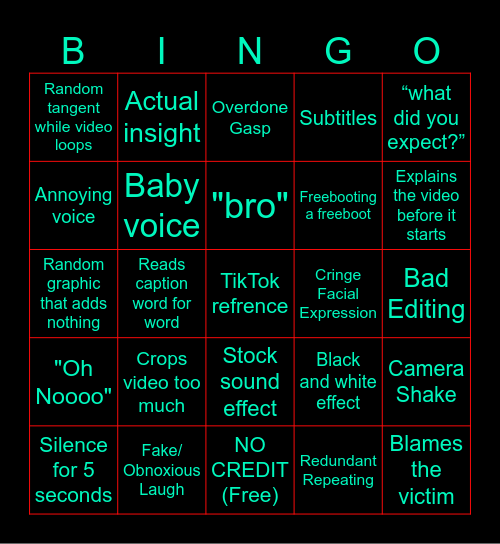 SSSniperwolf Bingo (alt. version) Bingo Card