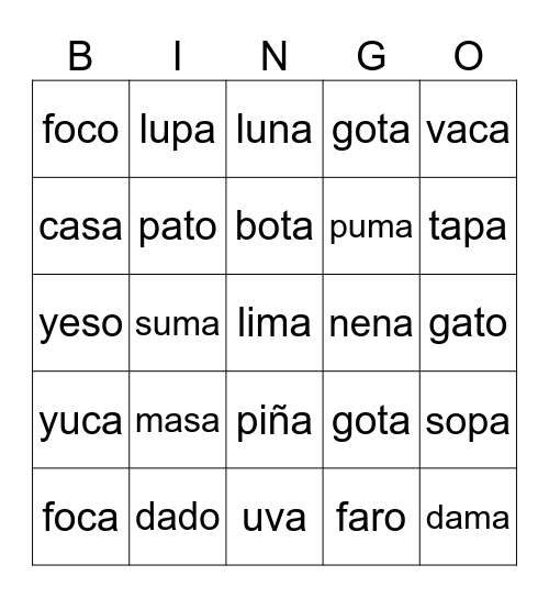 JUGUEMOS BINGO Card