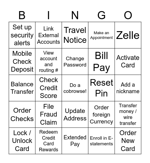 Cobrowse Bingo Card