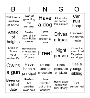 Bingo Card