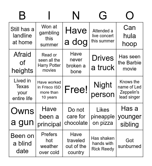 Bingo Card