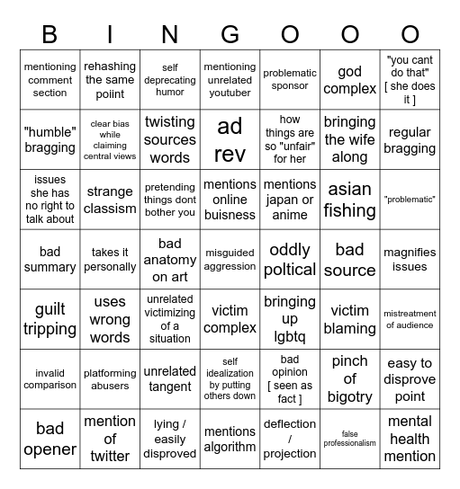 celestia Bingo Card