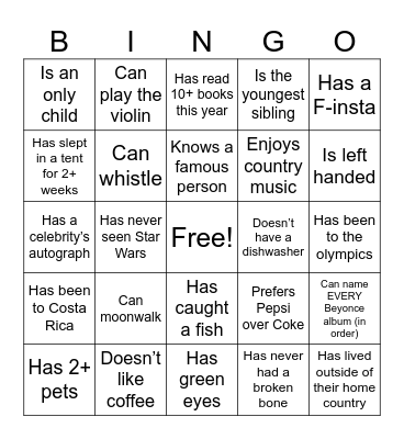 N E S T i G Bingo Card