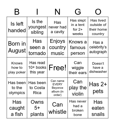 N E S T i G Bingo Card