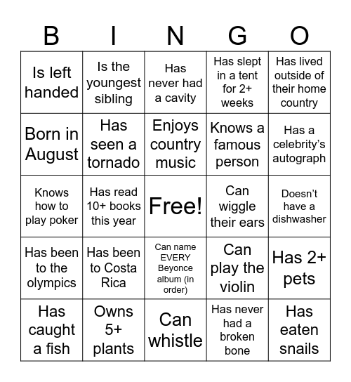 N E S T i G Bingo Card