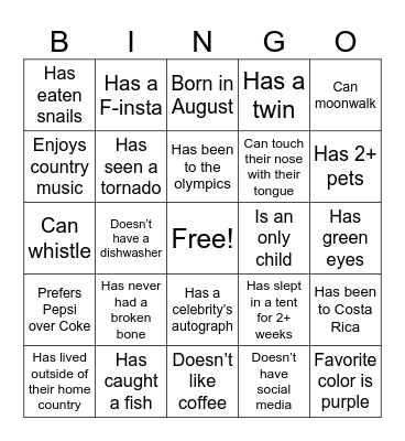 N E S T i G Bingo Card