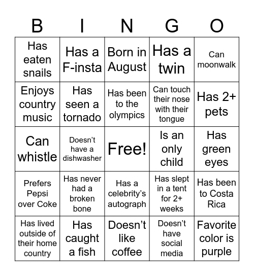 N E S T i G Bingo Card