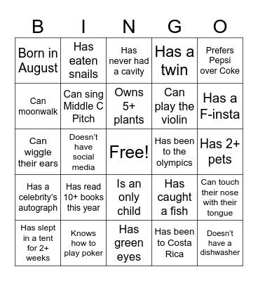 N E S T i G Bingo Card