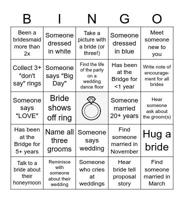 On Cloud Nine Bingo Card