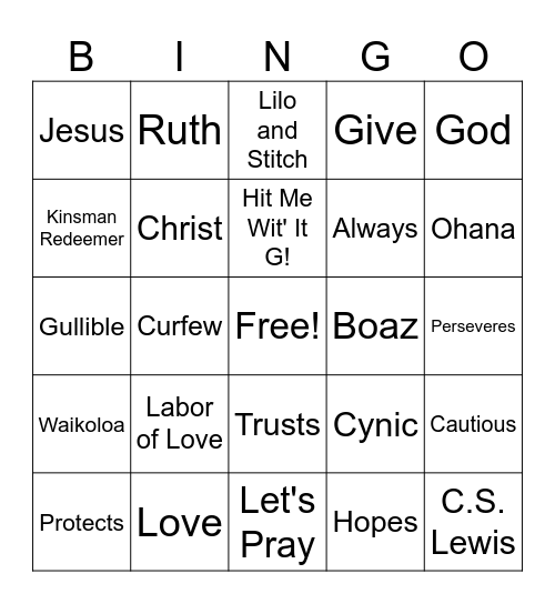 Labor of Love ~ Week 3 Bingo Card