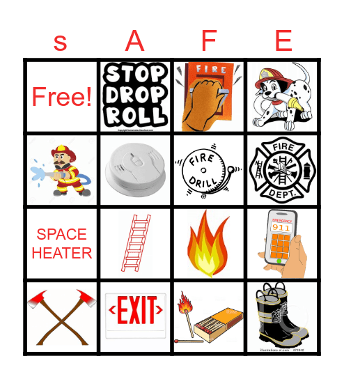 Fire Safety Bingo Card