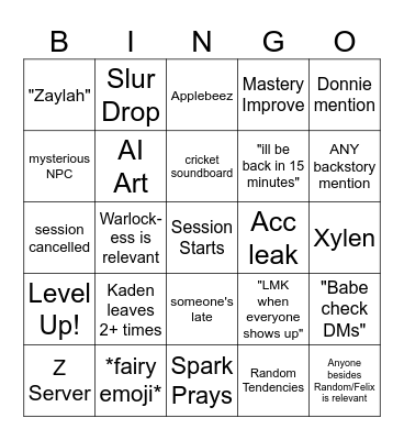 MHA BINGO Card