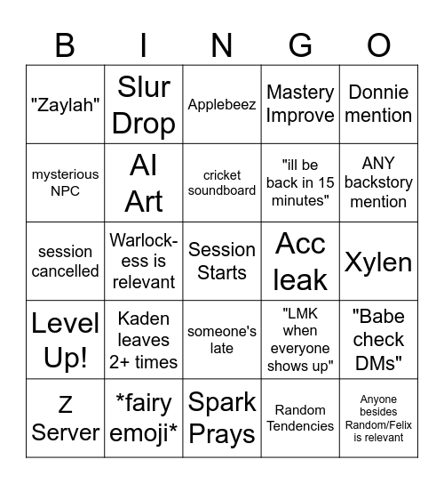 MHA BINGO Card