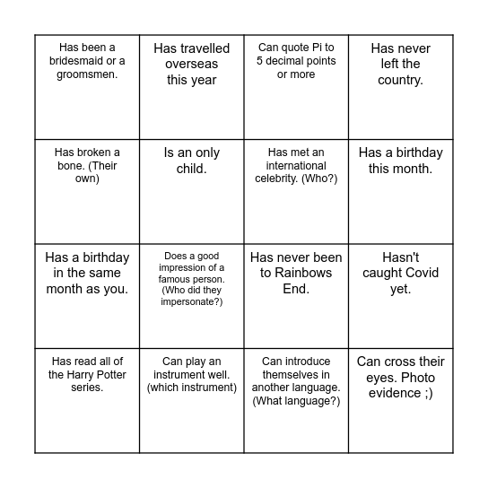 Legal Aid People Bingo Card