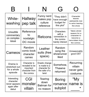 Berlanti Bingo Card