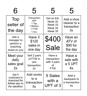 6555 Bingo Card