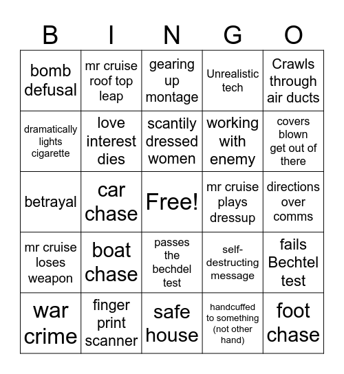 mr cruise bingo Card