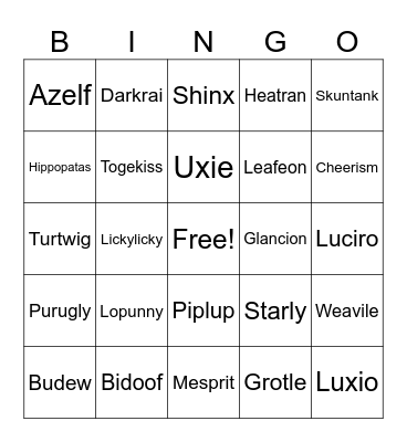 POKEMON BINGO Card