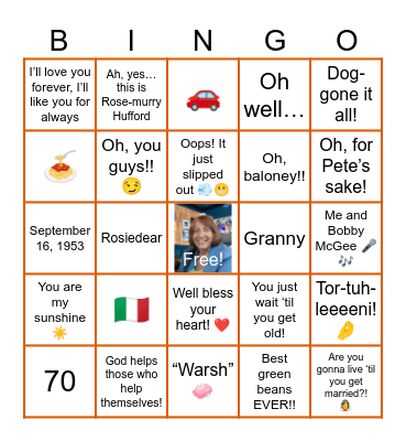 GRANNY BINGO Card