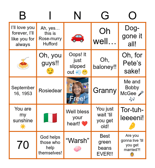 GRANNY BINGO Card