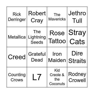 Boogie Down Bingo Card