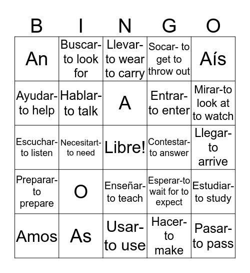 Es la hora de Bingo en líneal Bingo Card