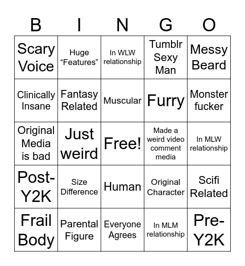 Oh Boy Bingo Card