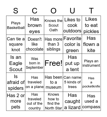 Find Some One Who Bingo Card