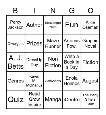 Book Bingo! Bingo Card