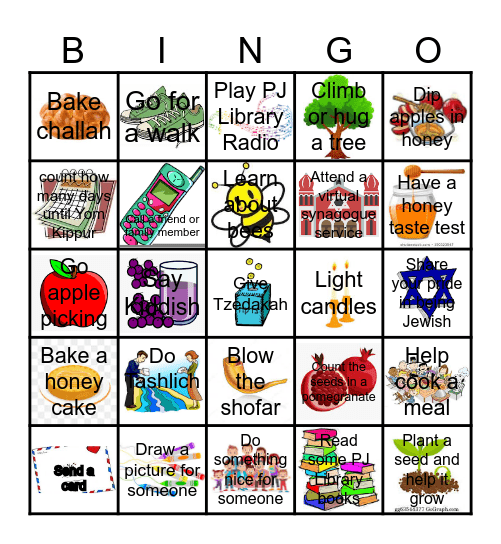 Rosh Hashanah Bingo Card