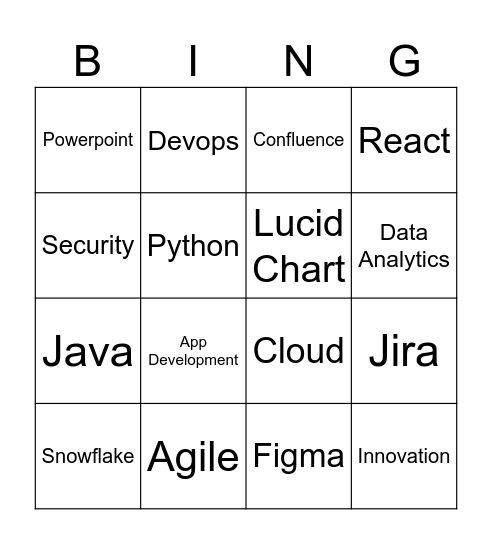 Tech Bingo Card