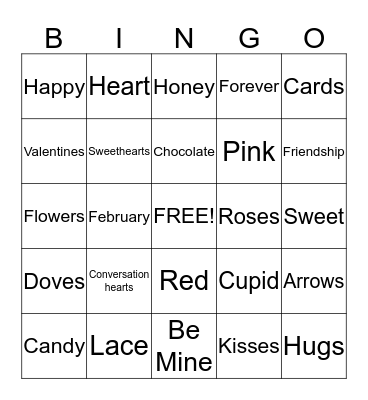 Valentine's Day Bingo Card