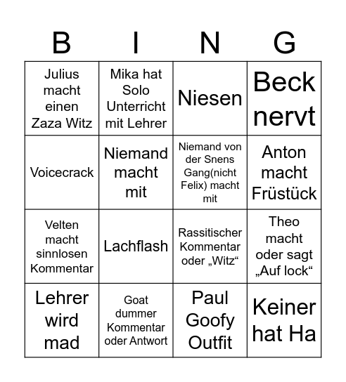 Heri Bingi Bingo Card