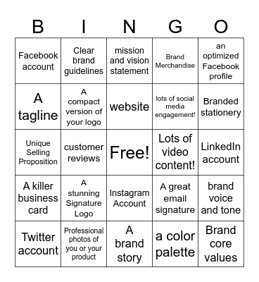 BRANDING BINGO Card