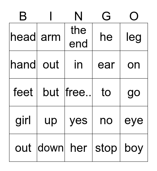 . Bingo Card