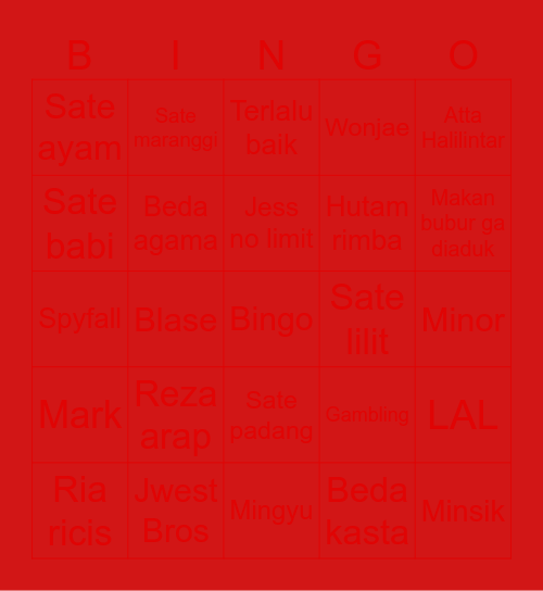 Punya Anto Bingo Card