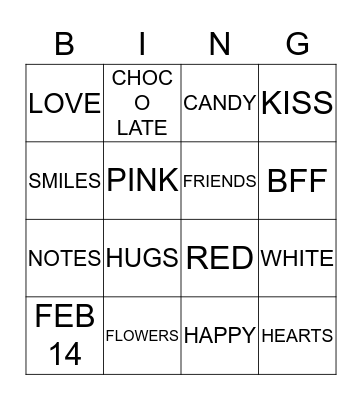 Valentine BINGO Card