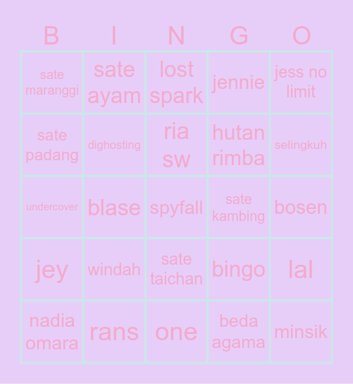 n_n Bingo Card