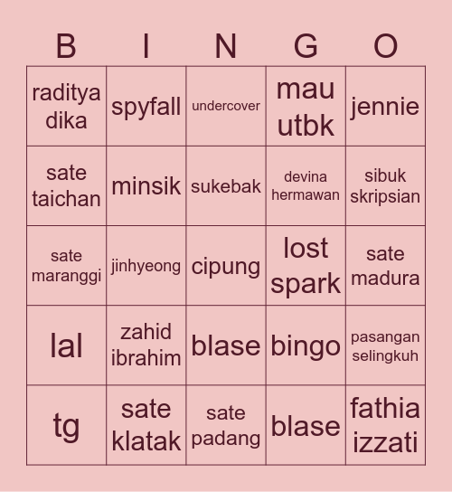 bingo ambi Bingo Card