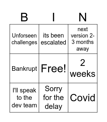 Whatever Bingo Card