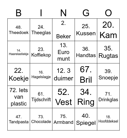 Levend Bingo Card